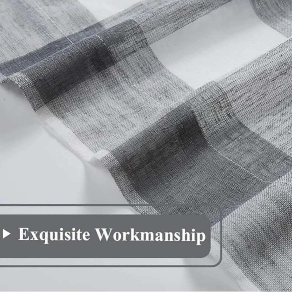 Buffalo Plaid Checkered Sheer CurtainsGrey /White Buffalo Plaid Gingham Curtains